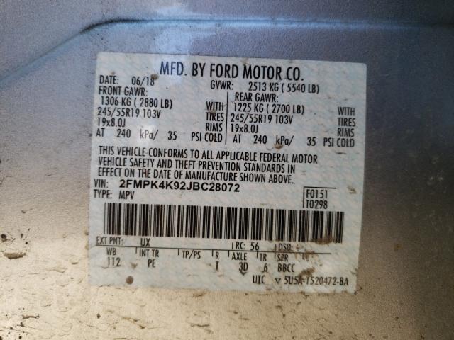 2018 FORD EDGE TITAN - 2FMPK4K92JBC28072