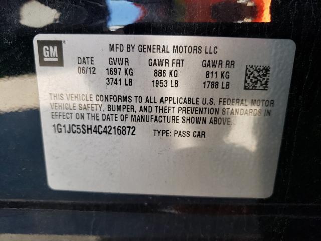 2012 CHEVROLET SONIC LT - 1G1JC5SH4C4216872