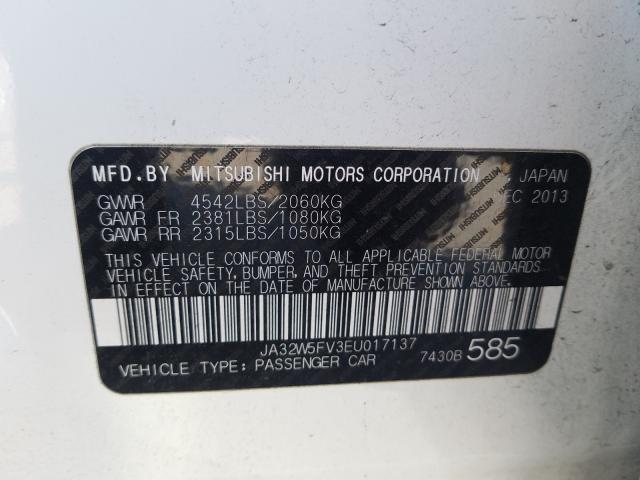 2014 MITSUBISHI LANCER EVO JA32W5FV3EU017137