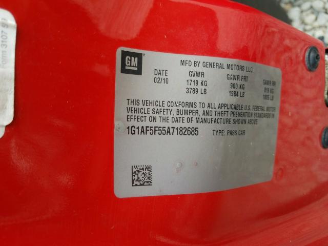 2010 CHEVROLET COBALT 2LT 1G1AF5F55A7182685