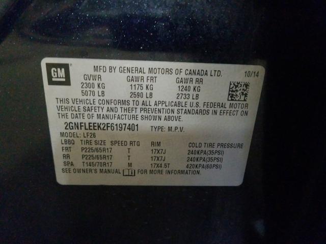 2015 CHEVROLET EQUINOX LS 2GNFLEEK2F6197401