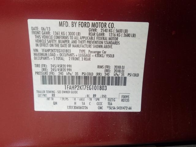 2014 FORD TAURUS SHO 1FAHP2KT7EG101803