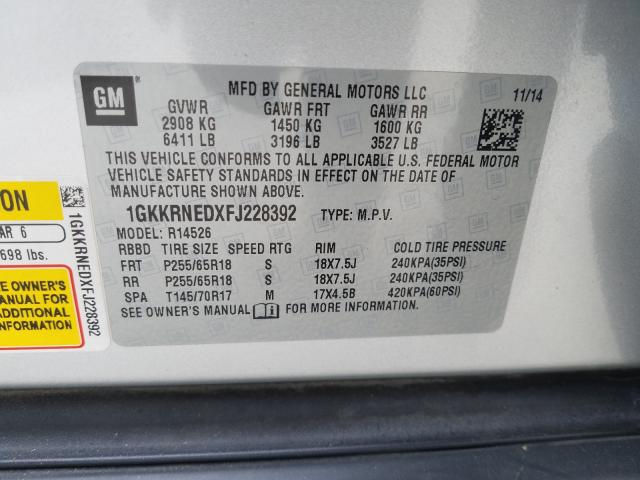 2015 GMC ACADIA SLE 1GKKRNEDXFJ228392