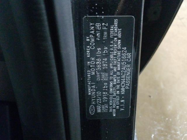 2010 HYUNDAI ACCENT GLS KMHCN4AC2AU516624