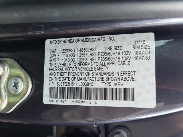 2017 ACURA RDX TECHNO 5J8TB3H51HL006815