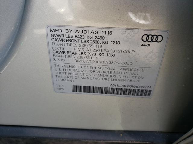 VIN WA1L2AFP0HA088274 2017 Audi Q5, Premium Plus no.10