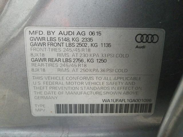 VIN WA1UFAFL1GA001096 2016 Audi A4, Premium Plus no.10