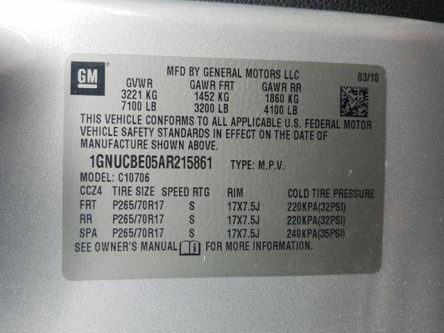 2010 CHEVROLET TAHOE C150 1GNUCBE05AR215861