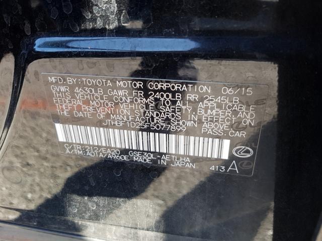 2015 LEXUS IS 250 JTHBF1D25F5077899