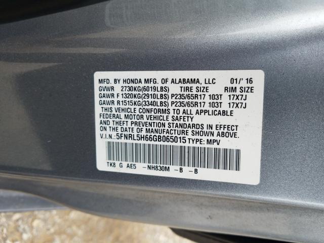2016 HONDA ODYSSEY EX 5FNRL5H66GB065015