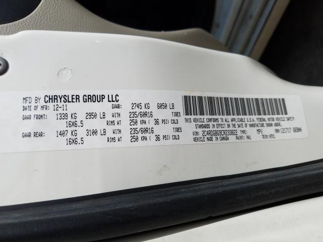 2012 DODGE GRAND CARA 2C4RDGBG9CR233822