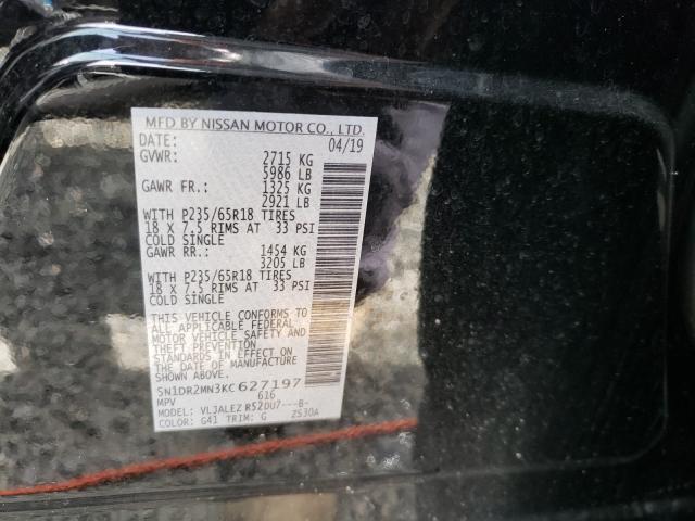 2019 NISSAN PATHFINDER 5N1DR2MN3KC627197