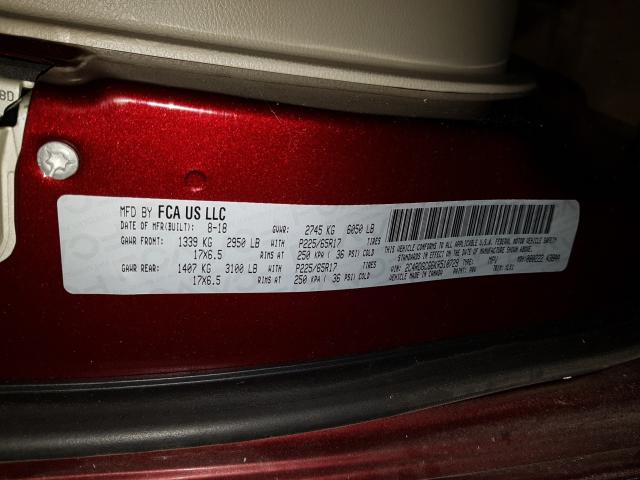 2019 DODGE GRAND CARA 2C4RDGCG6KR510729