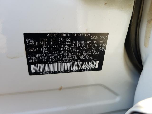 2020 SUBARU ASCENT TOU 4S4WMARD3L3473884