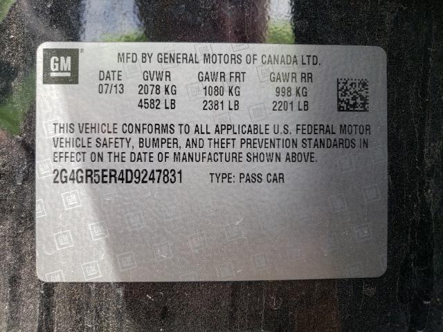 2013 BUICK REGAL 2G4GR5ER4D9247831