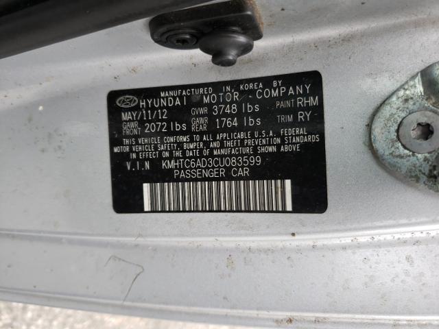 2012 HYUNDAI VELOSTER KMHTC6AD3CU083599