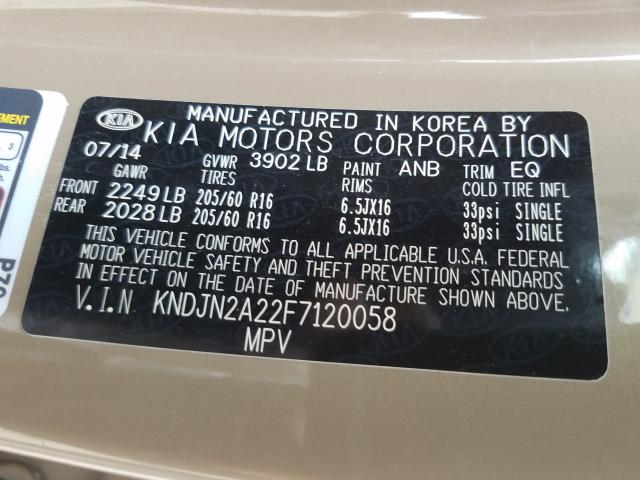 2015 KIA SOUL KNDJN2A22F7120058