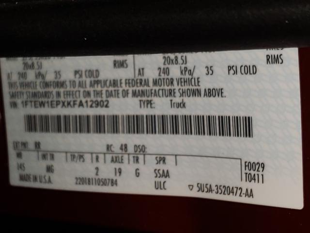 2019 FORD F150 SUPER 1FTEW1EPXKFA12902