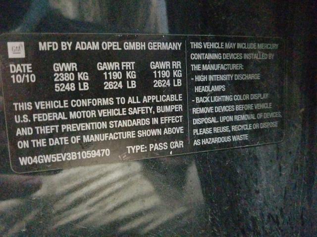 2011 BUICK REGAL CXL W04GW5EV3B1059470