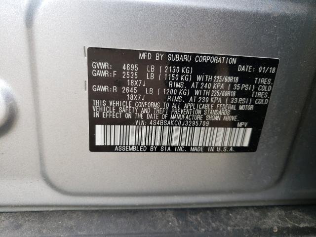 2018 SUBARU OUTBACK 2. 4S4BSAKC0J3295709