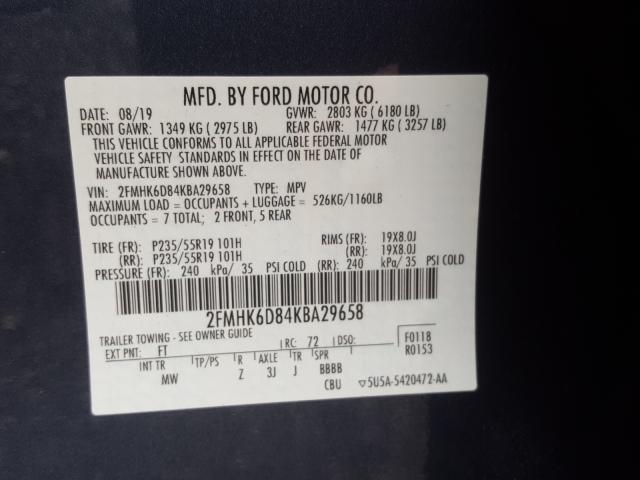 2019 FORD FLEX LIMIT 2FMHK6D84KBA29658