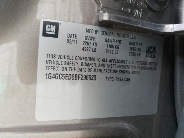 2011 BUICK LACROSSE C 1G4GC5ED8BF296623