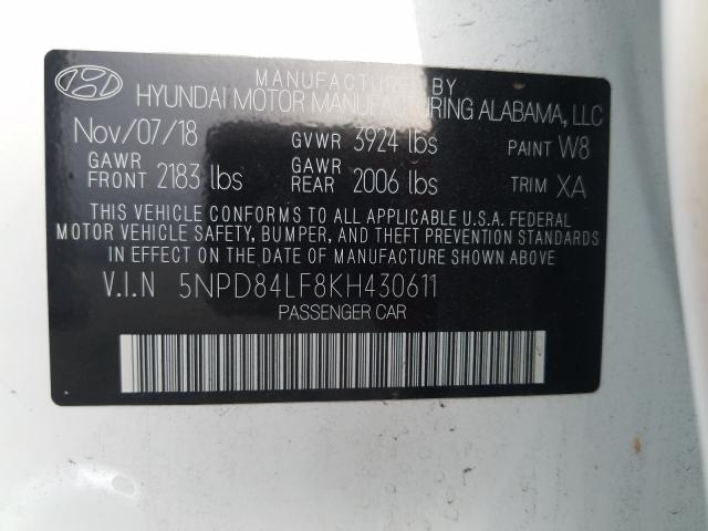 2019 HYUNDAI ELANTRA 5NPD84LF8KH430611