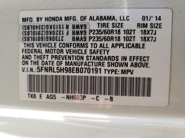 2014 HONDA ODYSSEY TO 5FNRL5H98EB070191
