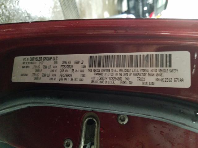 2012 DODGE RAM 1500 L 1C6RD7NT4CS204081