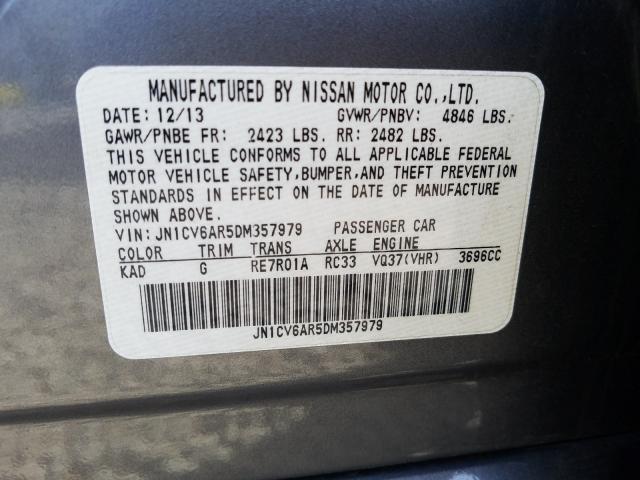 2013 INFINITI G37 JN1CV6AR5DM357979