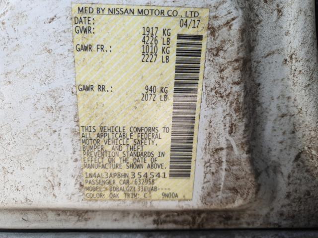 1N4AL3AP8HN354541 Nissan ALTIMA 2.5