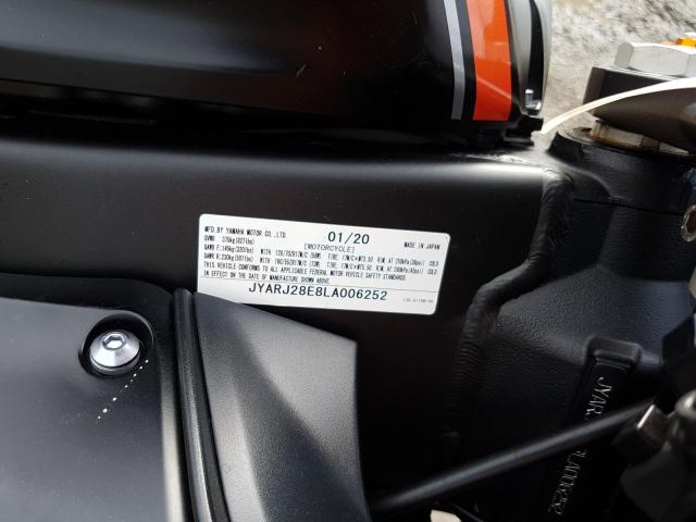 2020 YAMAHA YZFR6 JYARJ28E8LA006252
