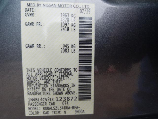 2020 NISSAN ALTIMA SR 1N4BL4CV2LC123872