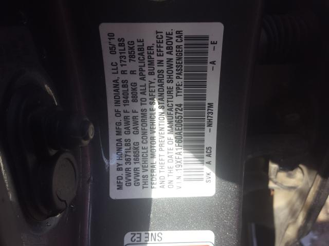 2010 HONDA CIVIC LX-S 19XFA1F60AE065724
