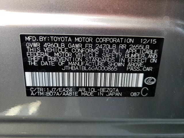 2016 LEXUS GS 200T BA JTHBA1BL6GA000865