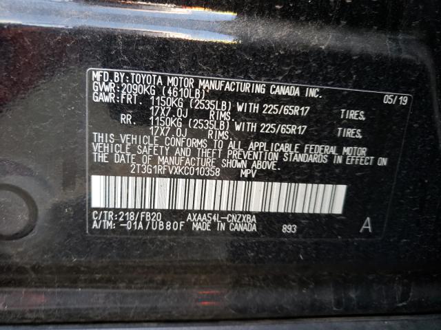2019 TOYOTA RAV4 LE 2T3G1RFVXKC010358