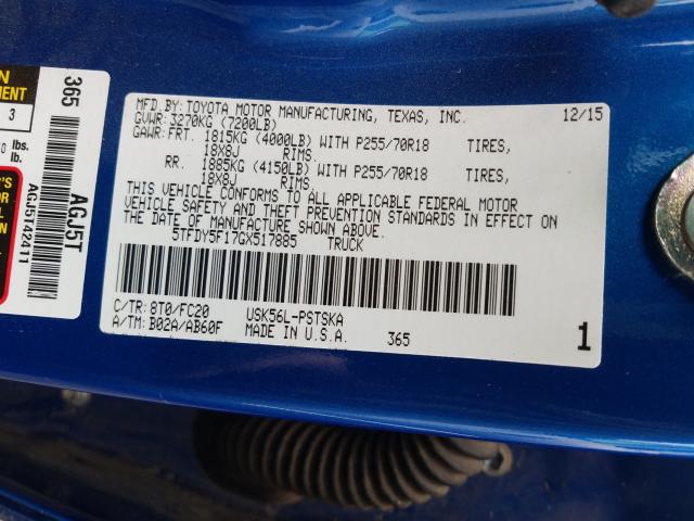 2016 TOYOTA TUNDRA CRE 5TFDY5F17GX517885