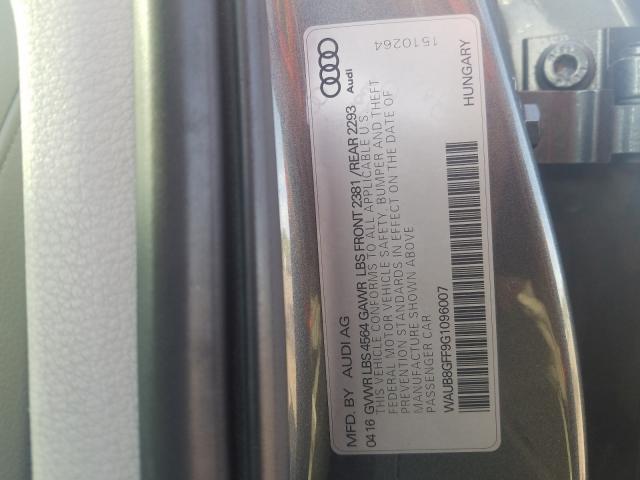 2016 AUDI A3 PREMIUM WAUB8GFF9G1096007