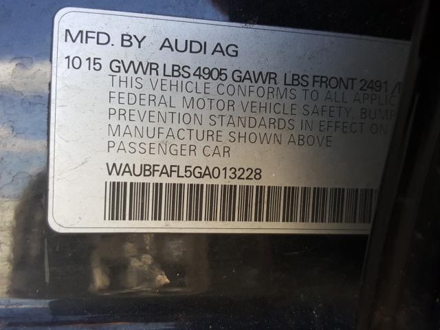 VIN WAUBFAFL5GA013228 2016 Audi A4, Premium S-Line no.10