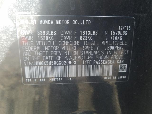 2016 HONDA FIT LX JHMGK5H50GX020903