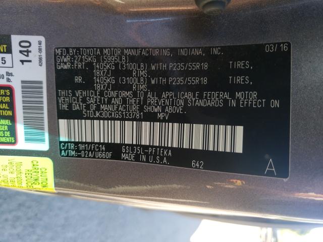 2016 TOYOTA SIENNA LE 5TDJK3DCXGS133781