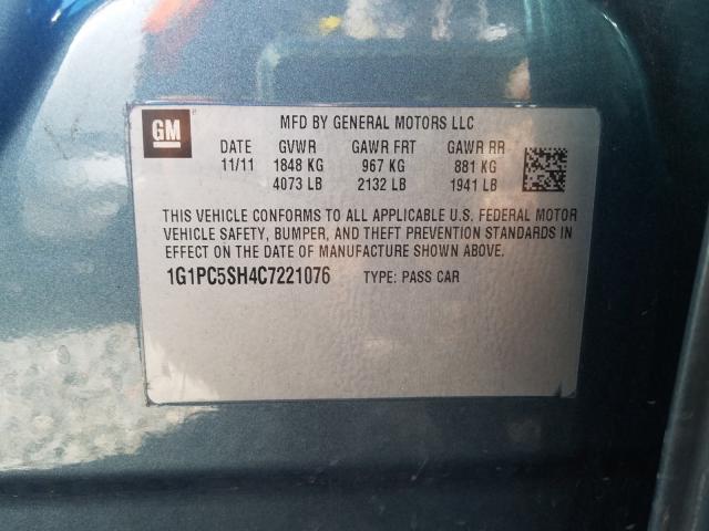 2012 CHEVROLET CRUZE LS 1G1PC5SH4C7221076