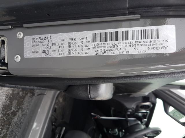 2019 JEEP WRANGLER S 1C4GJXAG0KW638927