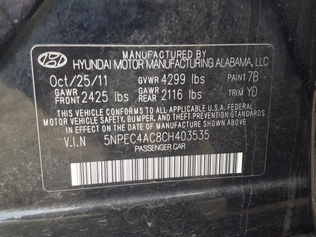 2012 HYUNDAI SONATA SE 5NPEC4AC8CH403535