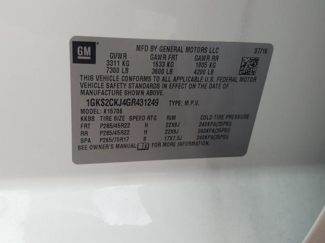 2016 GMC YUKON DENA 1GKS2CKJ4GR431249