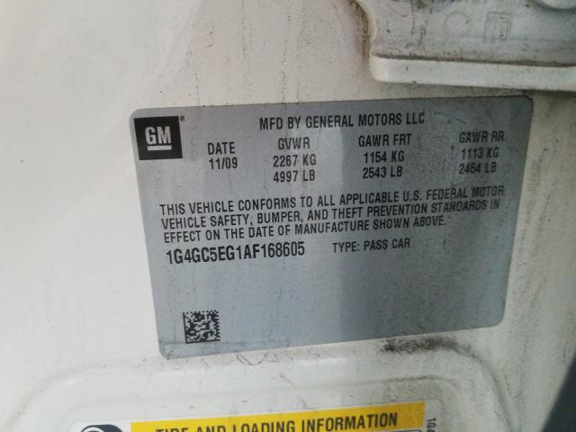 2010 BUICK LACROSSE C 1G4GC5EG1AF168605