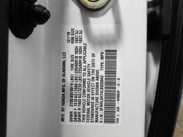 2020 HONDA ODYSSEY EX 5FNRL6H74LB035942