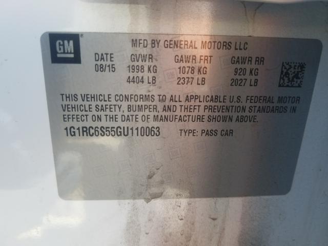 VIN 1G1RC6S55GU110063 2016 Chevrolet Volt, LT no.10