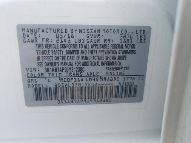2018 NISSAN SENTRA S 3N1AB7AP9JY312380