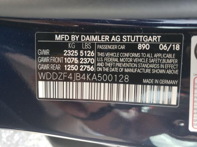 2019 MERCEDES-BENZ E 300 WDDZF4JB4KA500128